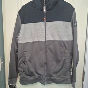 Bauer Hockey Mens Sherpa Lined Full Zip Hoodie Gray Black‎ Colorblock Jacket M